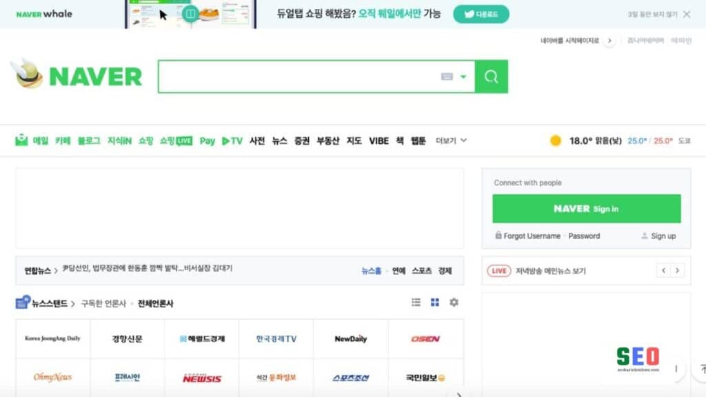 Naver on korealainen hakukone jota voi myös hakukoneoptimoida SEO Kari Nieminen
